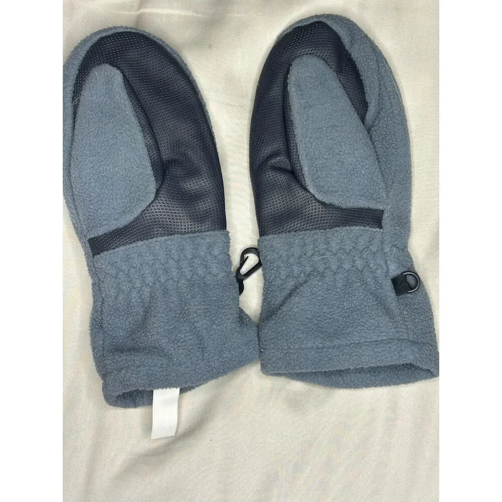 Lands end grey fleece mittens size small